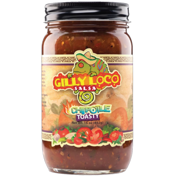 Gilly Loco chipotle salsa toasty jar
