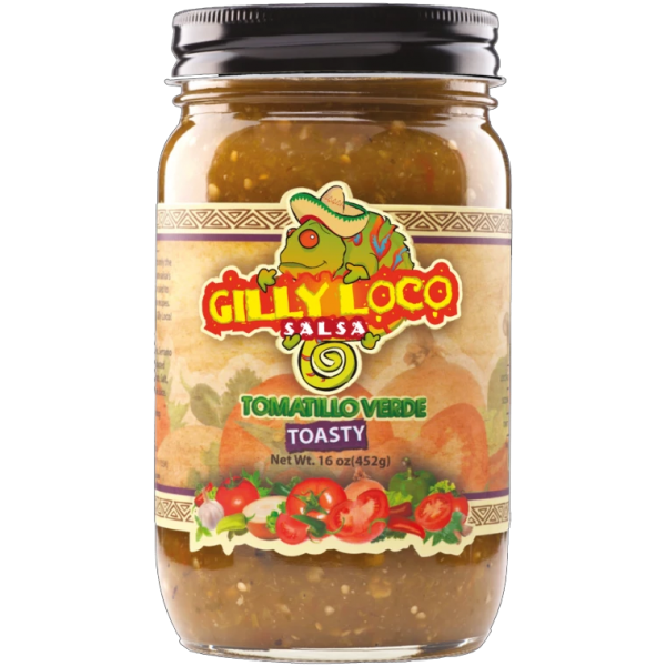 Gilly Loco tomatillo salsa toasty jar